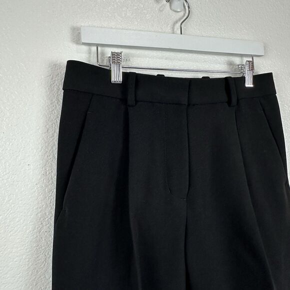 3.1 PHILLIP LIM Pants Women Size 4 Black Perforated Leg Pleated Tuxedo Trouser - Picture 3 of 10
